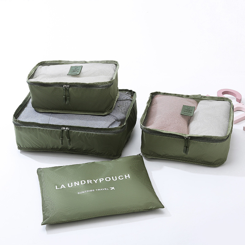 Travel Bags Travel Accessories 4 Set Compression Mesh Luggage Packing Cubes Laundry Pouch supplier