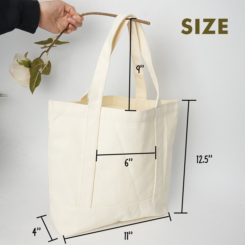 High Quality Custom Logo Cotton Tote Bag Hot Sale Eco-Friendly Canvas Shopping Bag with High Handle Nature Blank Customized factory