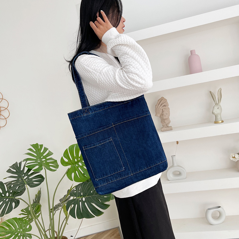 Wholesale Ladies Casual Shoulder Bag Denim Jeans Bags Women Denim Tote Bags