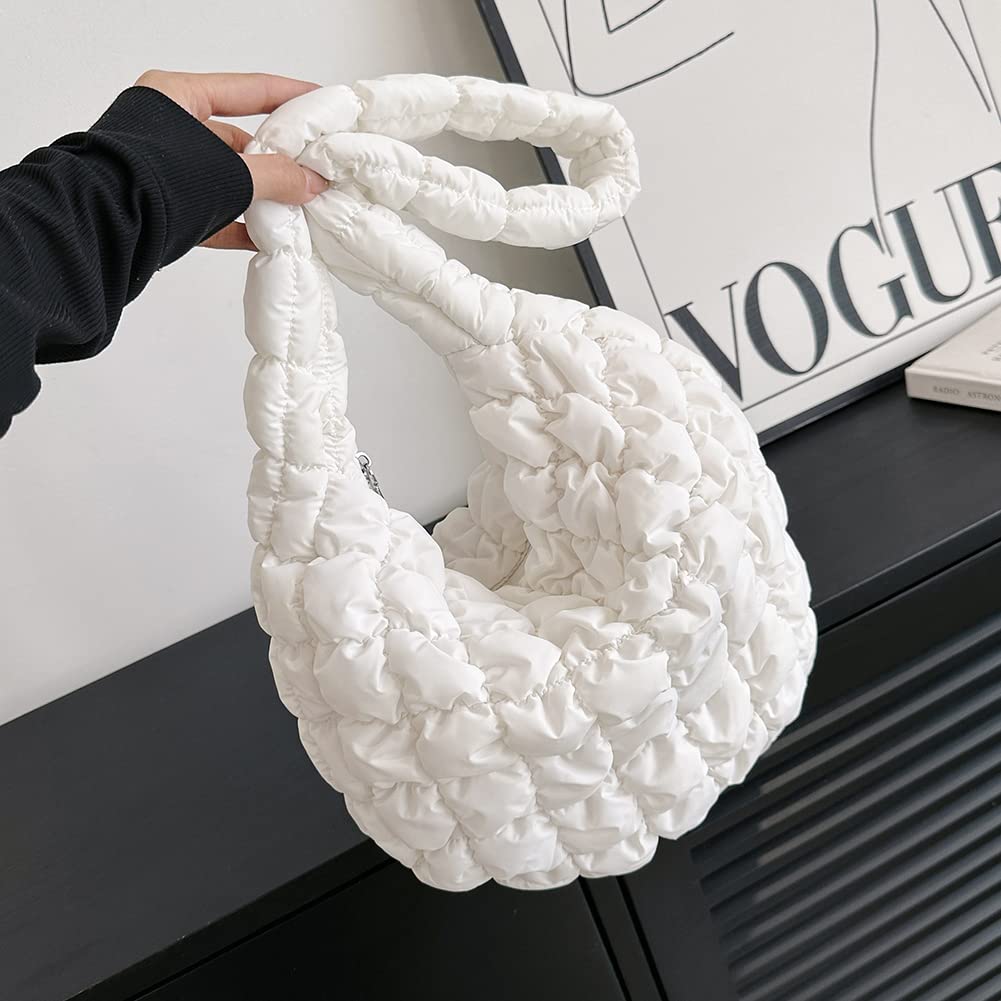 Larger  Fashion Puff Cotton Winter Puffer Bag Shoulder Women Handbag Puffer Quilted Women's Tote Bag Ladies Luxury Handbags