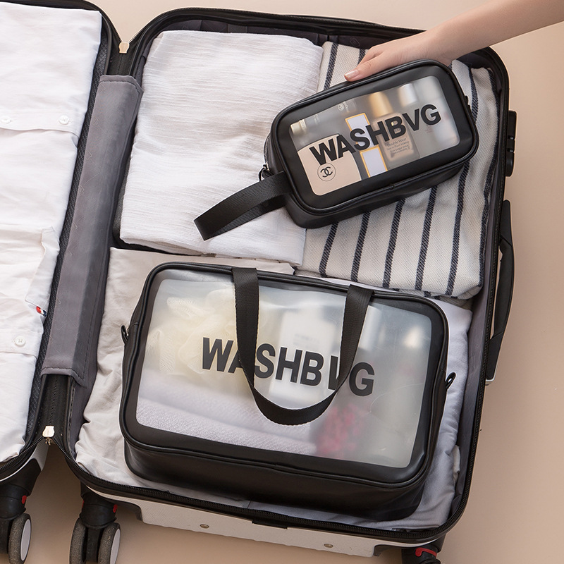 PU PVC Waterproof Custom Pouch Large Capacity Makeup Bag Zipper Closure Travel Cosmetic Bag with Printed Logo factory