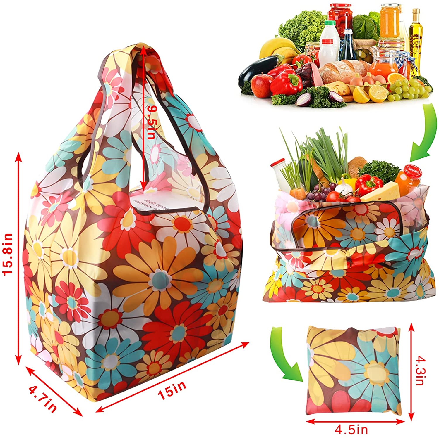 Custom Foldable Reusable Bag Eco-friendly Waterproof Tote Grocery RPET Shopping Bag supplier