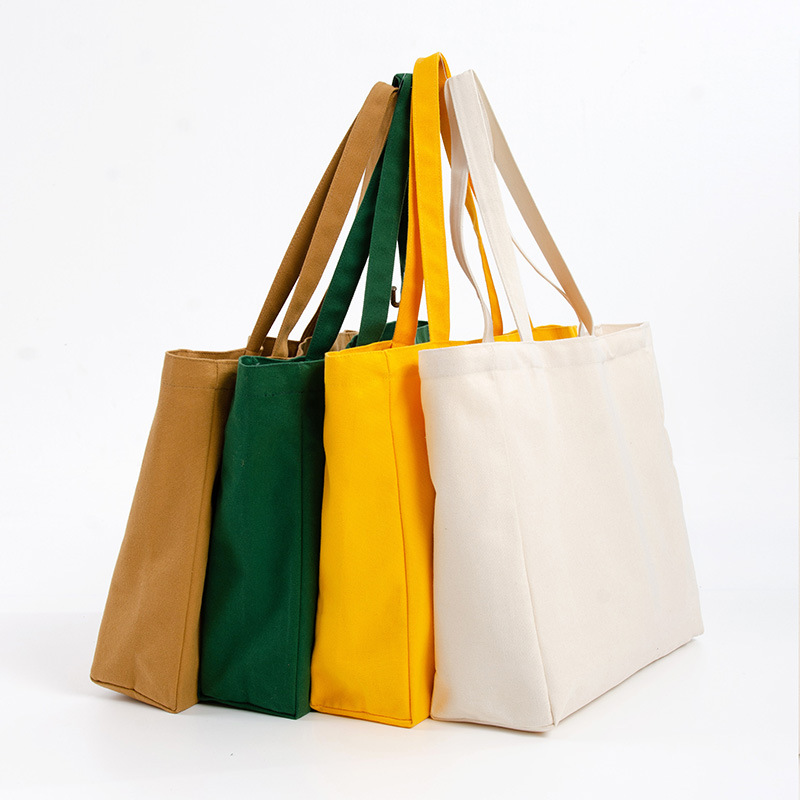 Custom Logo Eco-friendly Large Capacity Portable Reusable Shopping Bags Blank 100% Cotton Canvas Tote Bag supplier