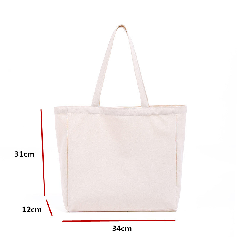 Custom Logo Eco-friendly Large Capacity Portable Reusable Shopping Bags Blank 100% Cotton Canvas Tote Bag factory
