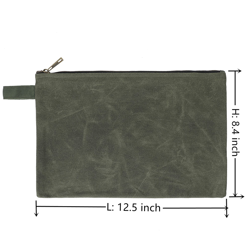 Custom Men's Travel for Toiletry Cosmetic Bag Durable Waterproof Waxed Cotton Canvas with Zipper Closure Features Letter Pattern factory