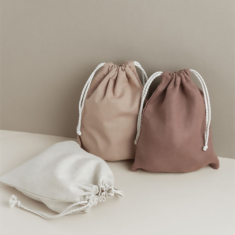 Eco Canvas Printed Cotton Linen Draw String Bags Gift Packaging Custom Logo Small Dust Drawstring Bag