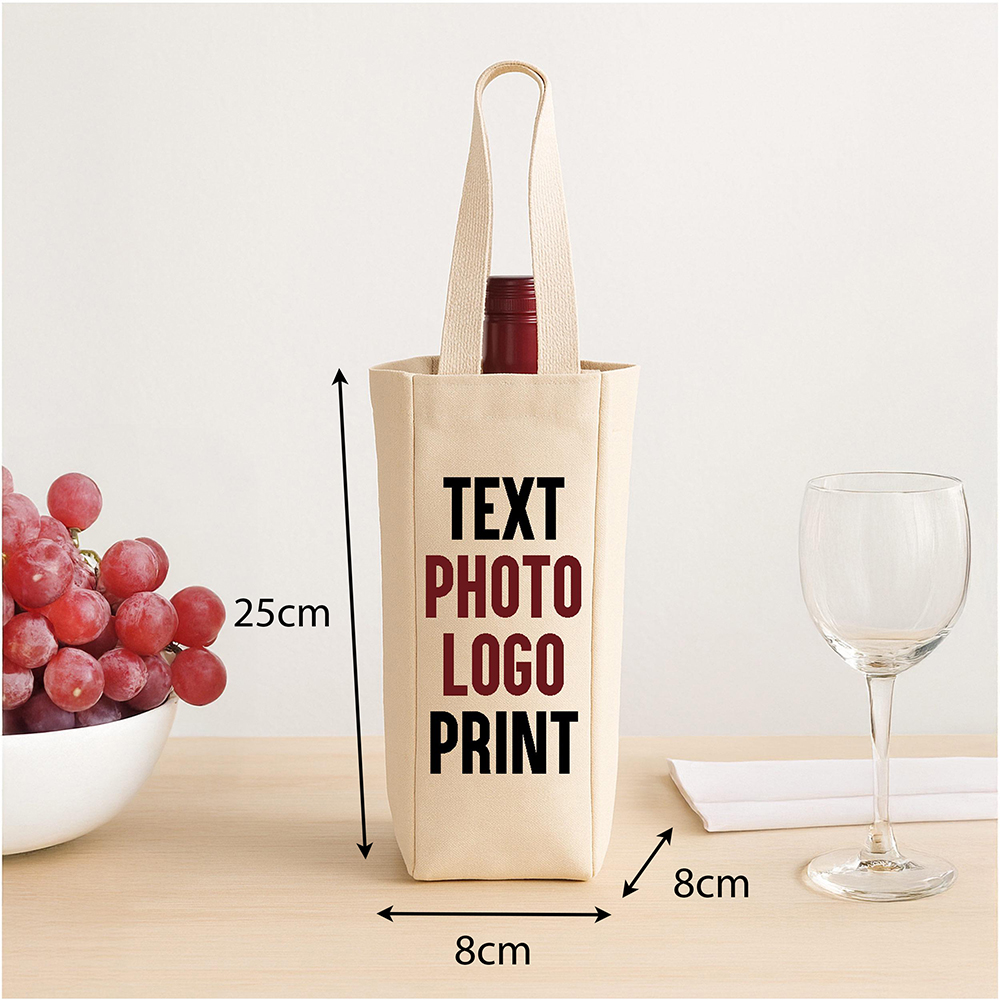 Foldable Easy to Carry Canvas Wine Bottle Gift Packing Bag Eco-friendly Customized Logo Cotton Canvas Wine Tote Bag factory