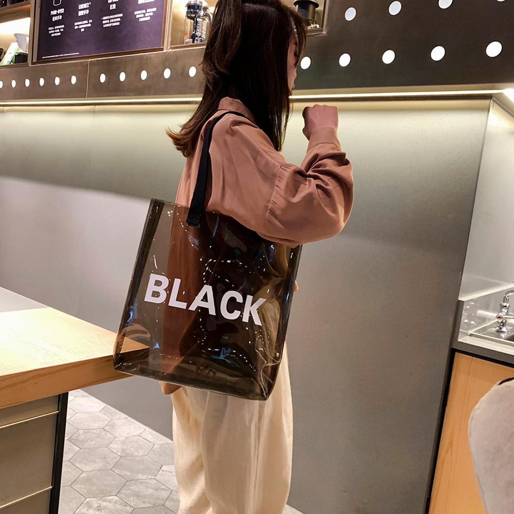 Women's PVC Clear Transparent Tote Bags Large Casual Summer Shopping Beach Bags Jelly Candy Inspired Beach Bag supplier