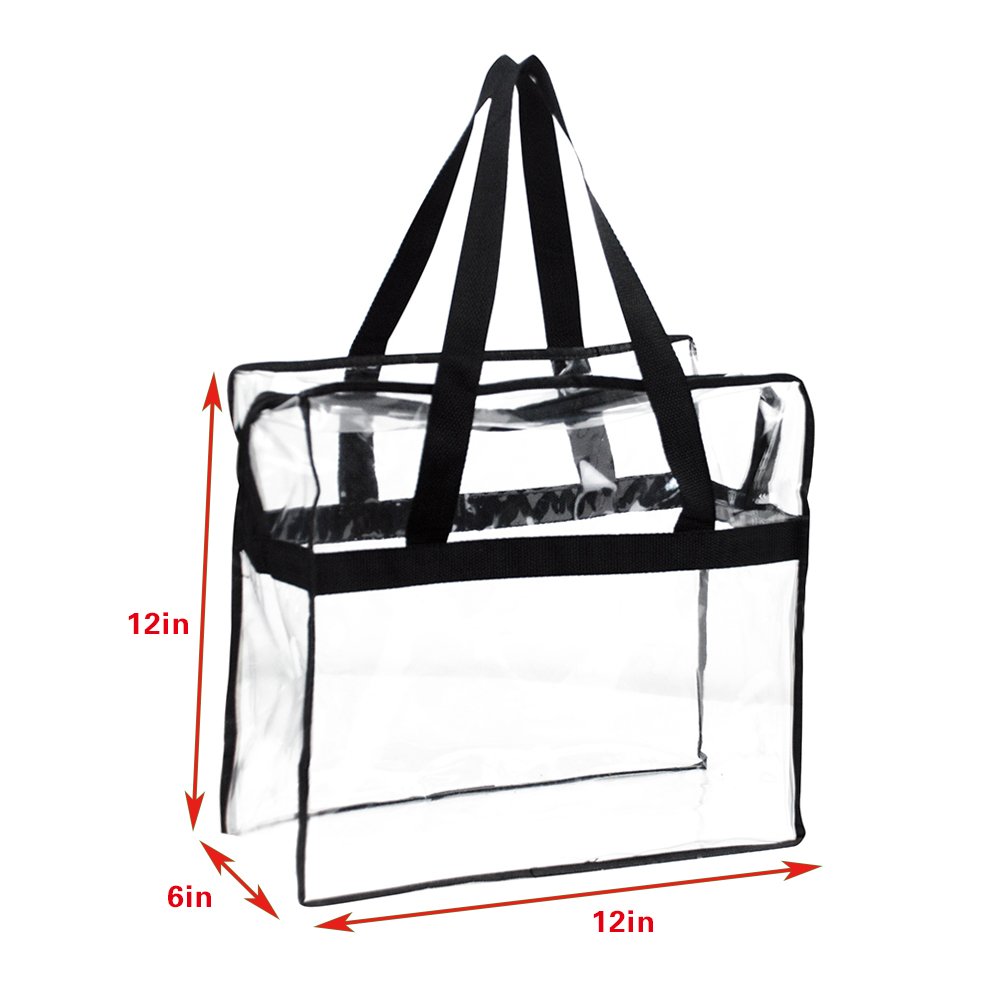 Transparent PVC Clear Women's Tote Bag with Zipper Convenient Shopping Bag details