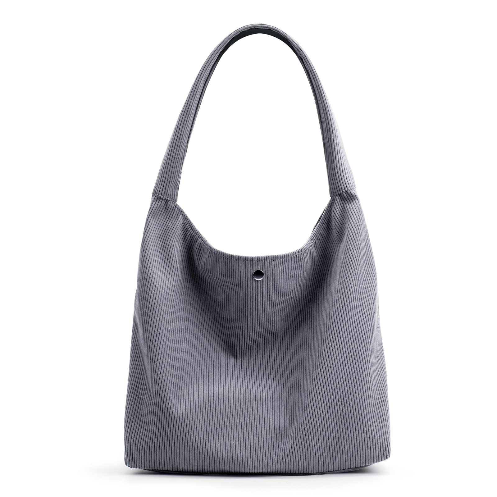 Wholesale Korean New Product Material OEM Fashion Reusable Shoulder Corduroy Tote Bag With Pocket
