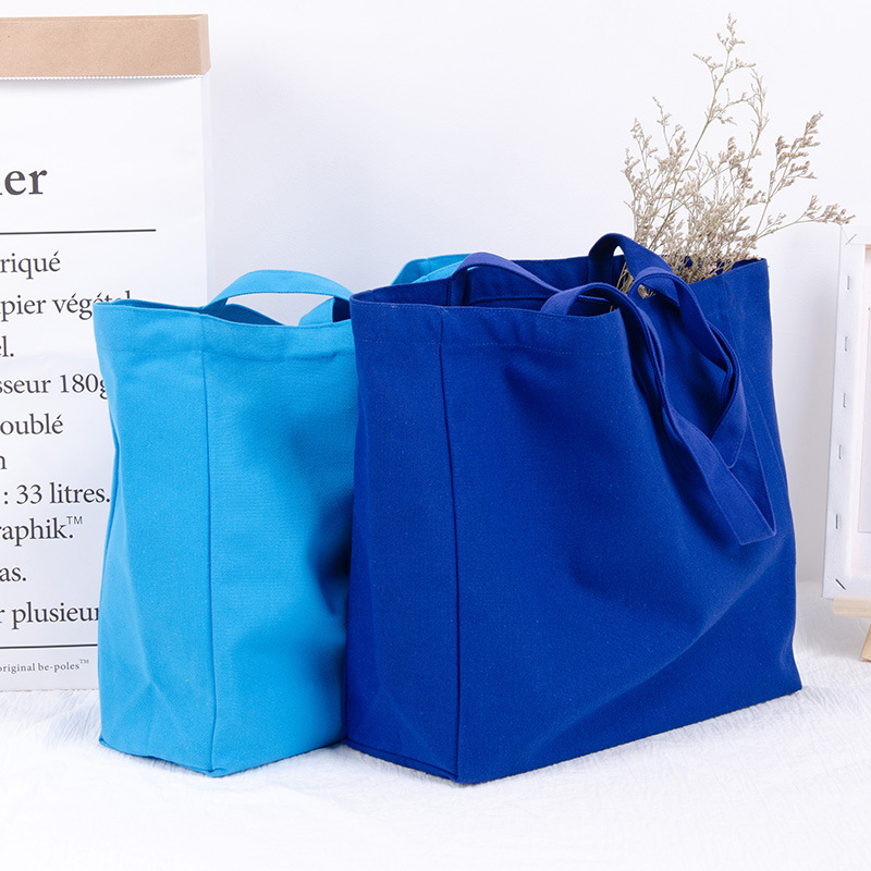 Custom Logo Eco-friendly Large Capacity Portable Reusable Shopping Bags Blank 100% Cotton Canvas Tote Bag
