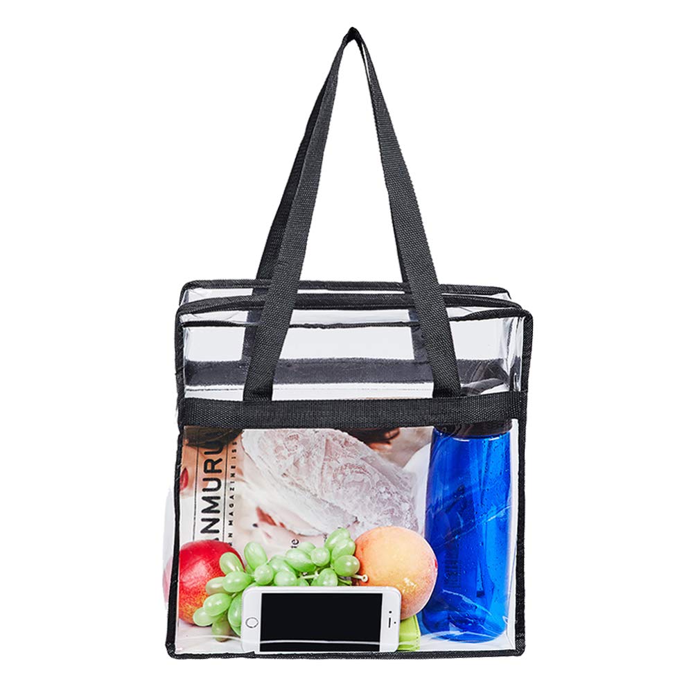Transparent PVC Clear Women's Tote Bag with Zipper Convenient Shopping Bag factory