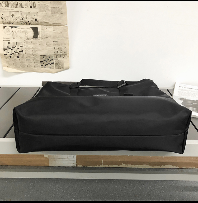 Polyester Bag Printed LOGO Nylon Bag Cheap Printing Shopping Shoulder Zipper Messenger Shoulder Tote Bag supplier