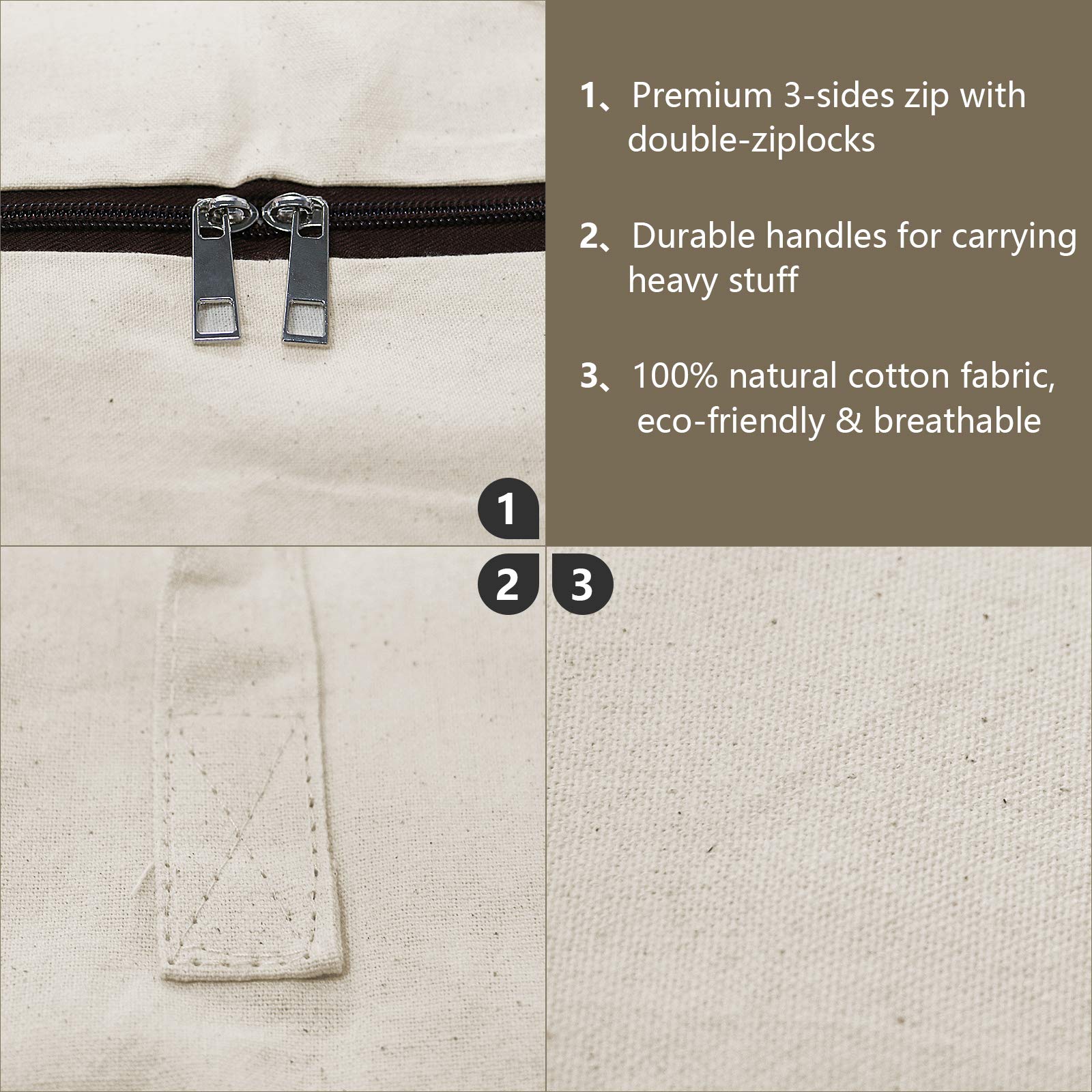 Custom Home Quilt Cotton Storage Bag Foldable Closet Organizer for Blankets and Clothes for Home or Travel manufacture