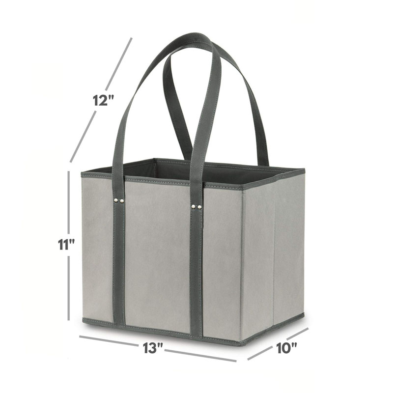 Wholesale Foldable Food Storage Bins with Handles Reusable Shopping Grocery Bags Geometric Pattern Organizer factory