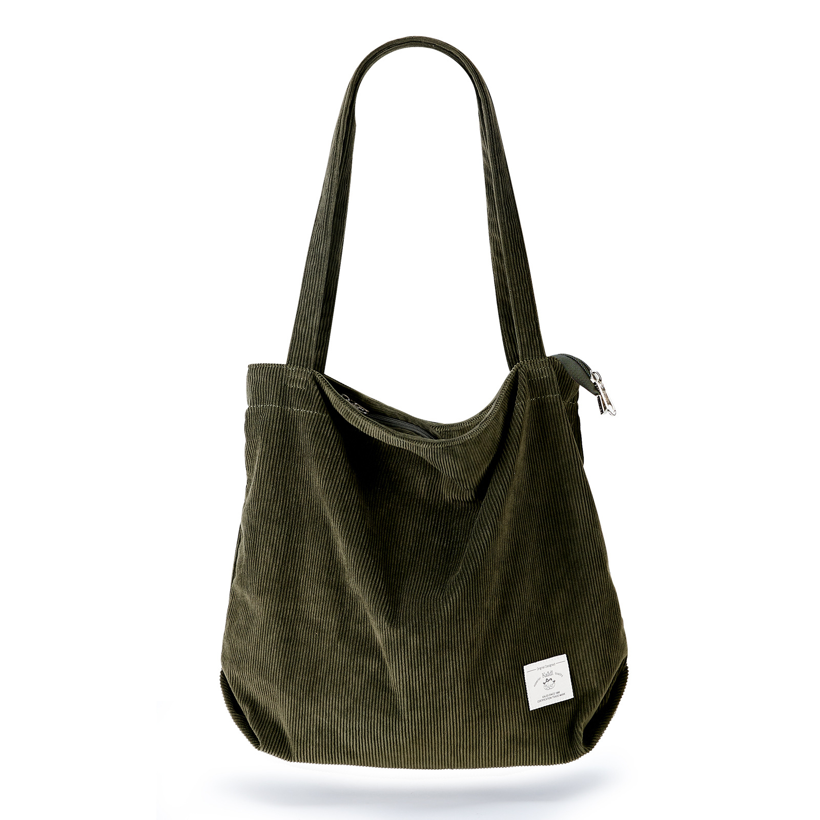 Canvas Shoulder Corduroy Tote Bag for Women Girl Cord Purse With Inner Pocket for Work Beach Lunch Travel