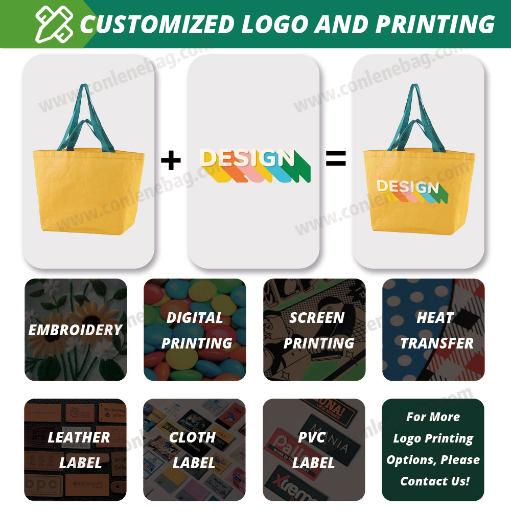 Customized Logo PP Woven Bag Durable Double Handle Colorful Striped Pattern Latest Trends