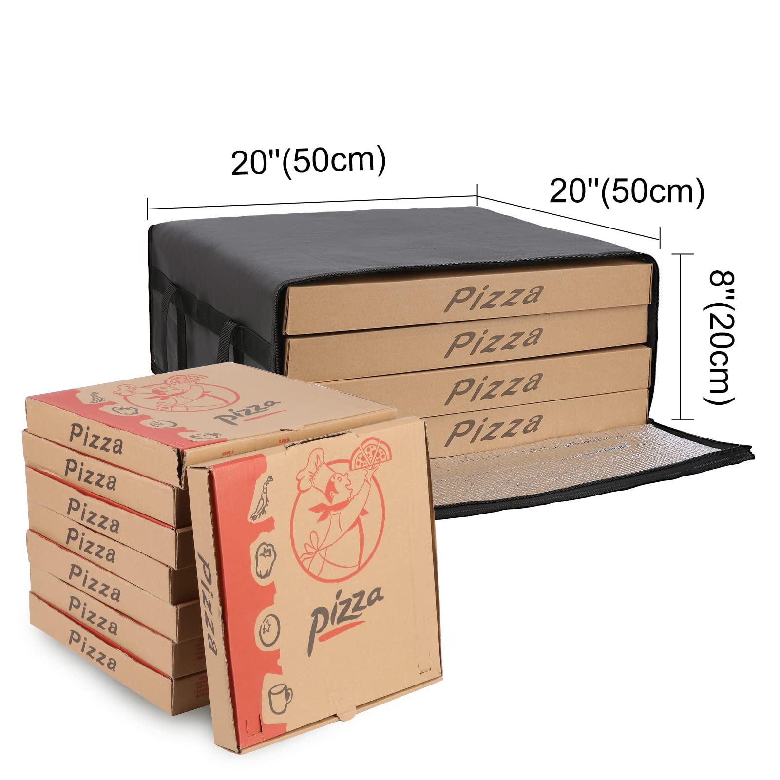 Large Capacity Food Delivery Picnic Camping Tote Cooler Lunch Bag Insulated Warmer Pizza Food Delivery Bag