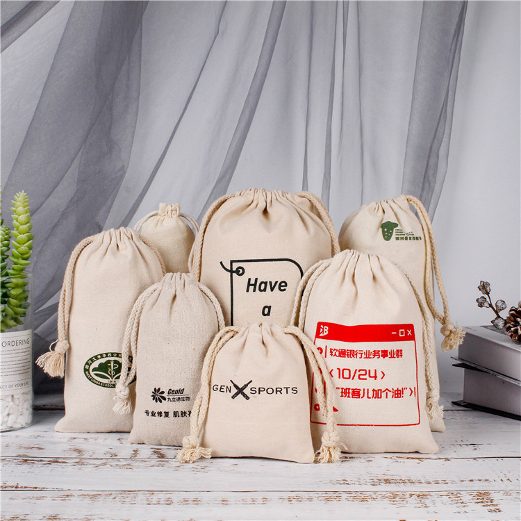 Wholesale Promotion Cheap Practical Storage Bag Cotton Linen Gift Canvas Drawstring Bag, Blank or Custom logo supplier
