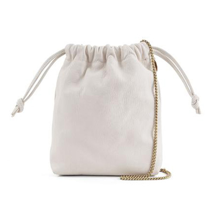 Custom Logo Small White Organic Canvas Bags Drawstring Cotton Bag