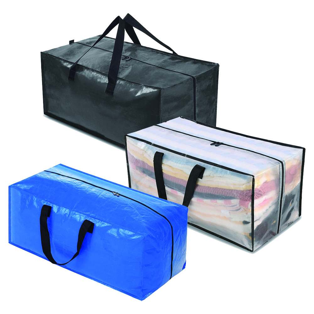 Wholesale Large Capacity Moving Travel Bag with Zipper Handle Custom Storage PP PE for Shopping for Travel