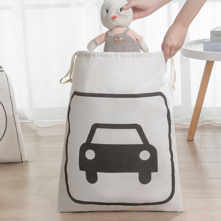 Custom Medium Soft Drawstring Tie Storage Bag White Organic Cotton Canvas Drawstring Bag With Logo