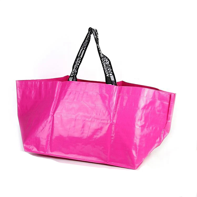 Popular Customized Double Handle Foldable Reusable Wholesale PE PP Woven Tote Bag