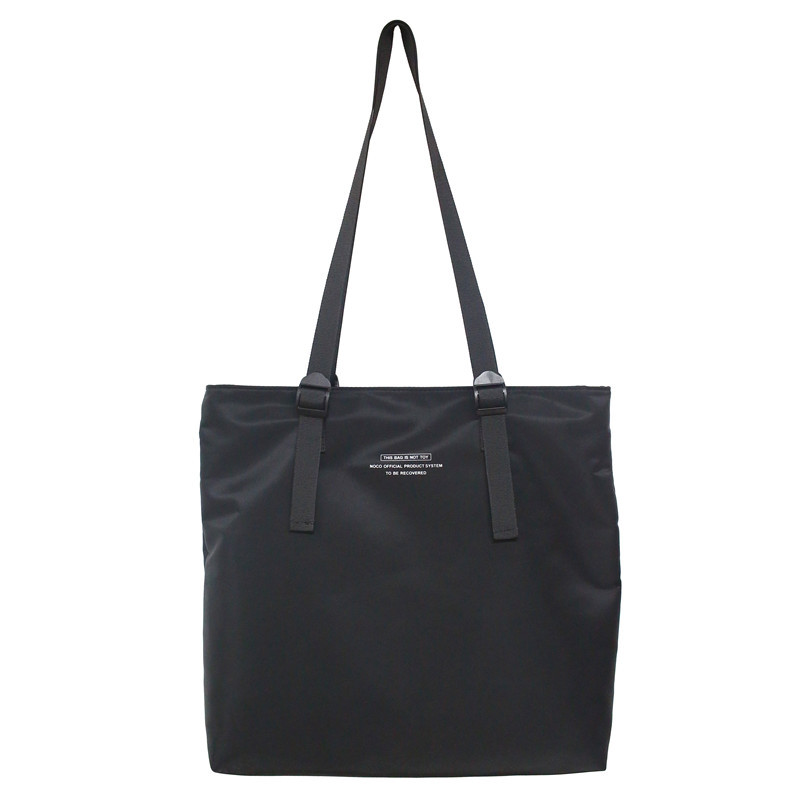 Polyester Bag Printed LOGO Nylon Bag Cheap Printing Shopping Shoulder Zipper Messenger Shoulder Tote Bag supplier