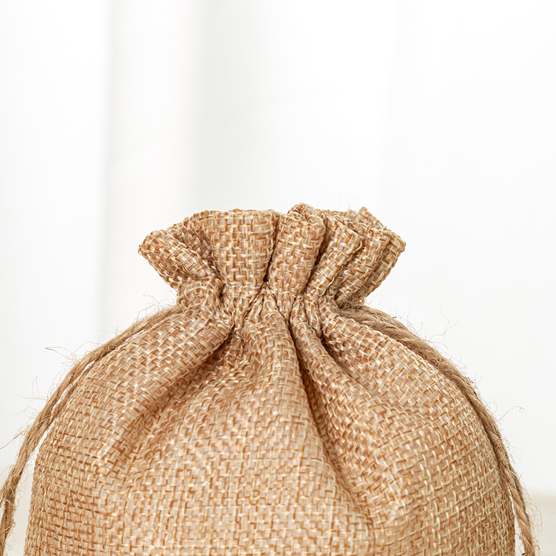 Custom Size Drawstring Gift Jewelry Storage Jute Draw String Bags Jute Pouch String Bag