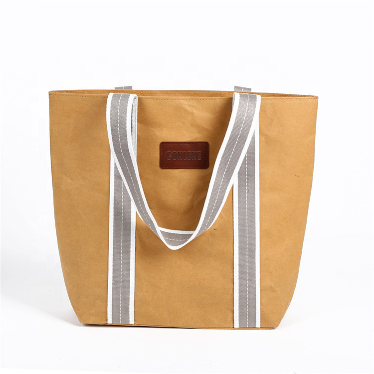 Custom Recyclable Twist Handle Printed Shopping  Brown  Rectangular Craft Paper Gift Bag