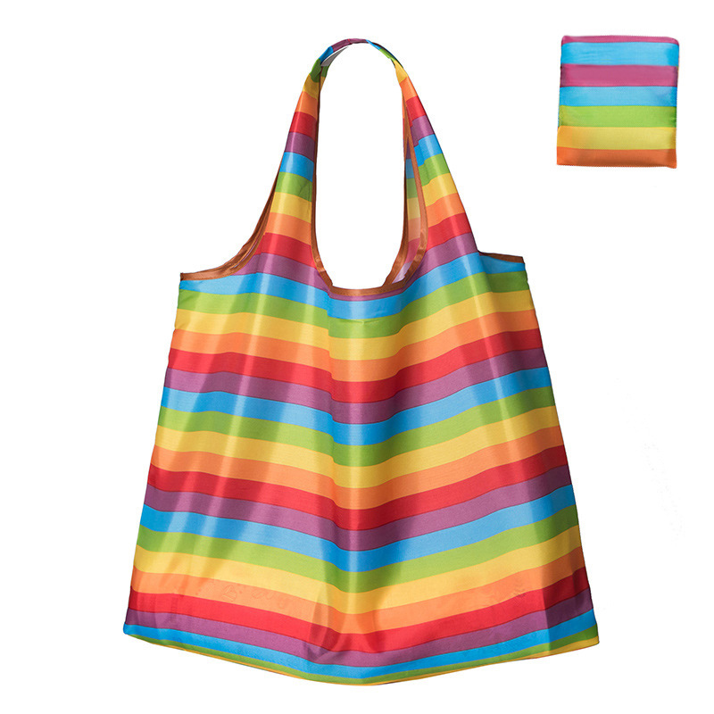 Custom Design Grocery Eco Friendly Folding Polyester Foldable Reusable Tote Shopping Bag With Logo manufacture
