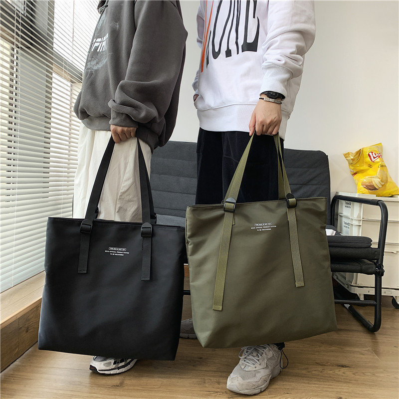 Polyester Bag Printed LOGO Nylon Bag Cheap Printing Shopping Shoulder Zipper Messenger Shoulder Tote Bag