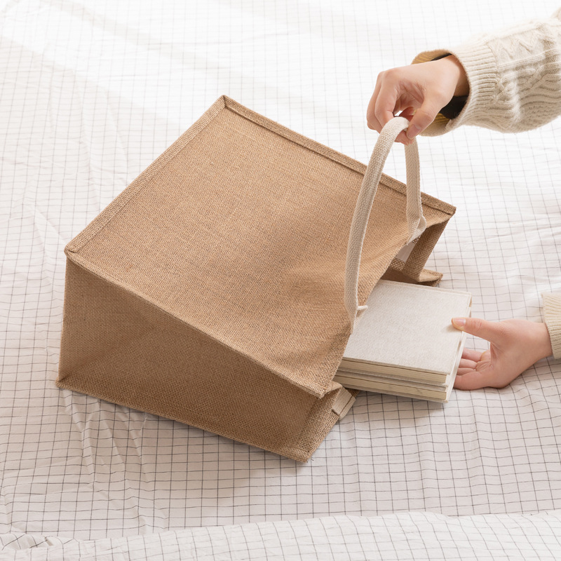 Wholesale Eco-Friendly Materials Recycled 100% Jute Bags Blank Burlap Jute Tote Bags With Handles Custom Printed Logo manufacture
