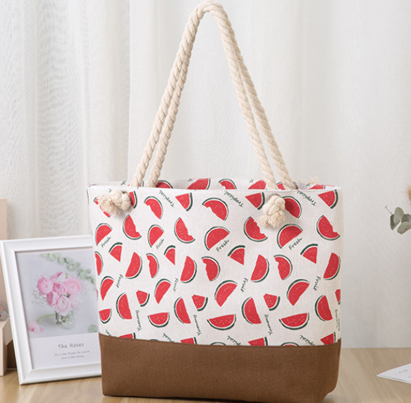 Wholesale New Design Item Metallic Pineapple Cotton and Polyester Large Size Beach Bag Eva Summer Tote Beach Bag manufacture