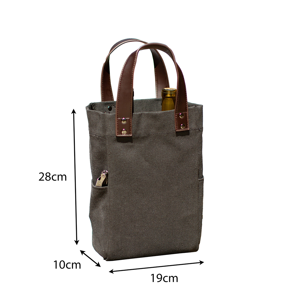 Customized 2-Bottle Wine Gift Bag Personalized Reusable Eco-Friendly Cotton Tote with Sturdy Handles Canvas Material manufacture