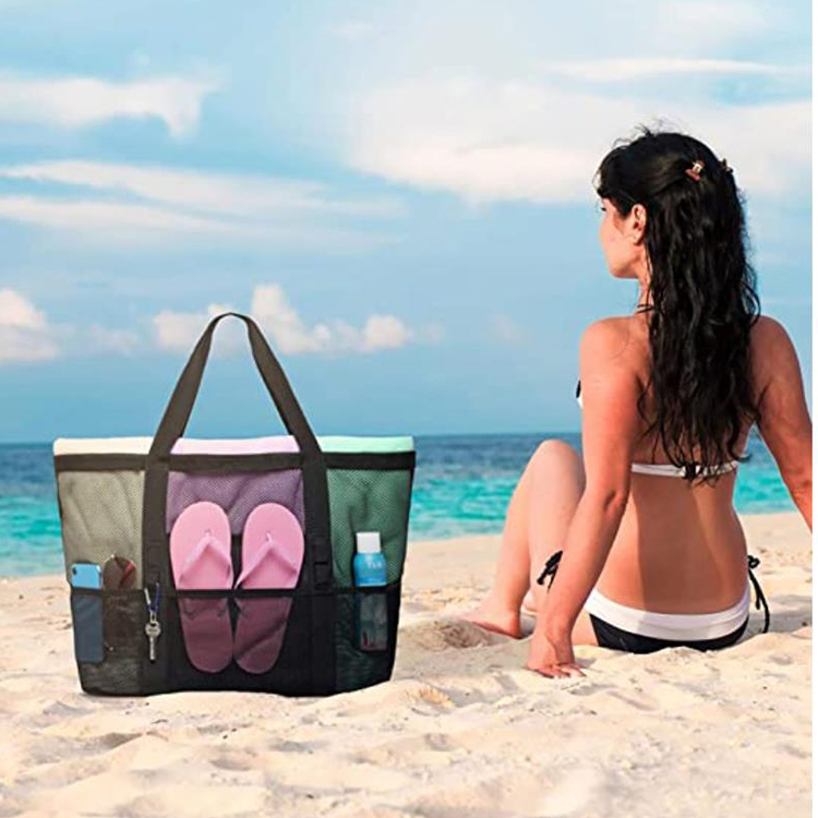 Wholesale Hot Sell Waterproof Tote Foldable Bag Swimming Camping Ice Mesh Beach Bag supplier