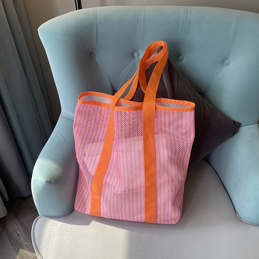Custom Printed Nylon Mesh Tote Bag Reusable with Custom Logo for Beach or Shopping supplier
