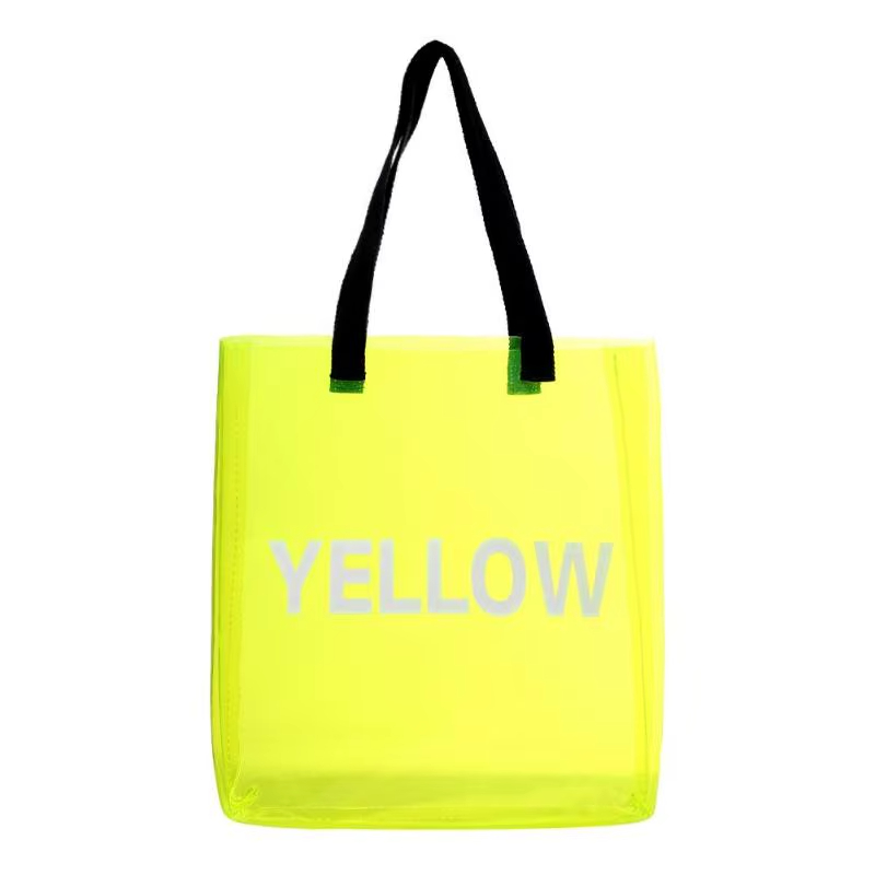 Women's PVC Clear Transparent Tote Bags Large Casual Summer Shopping Beach Bags Jelly Candy Inspired Beach Bag