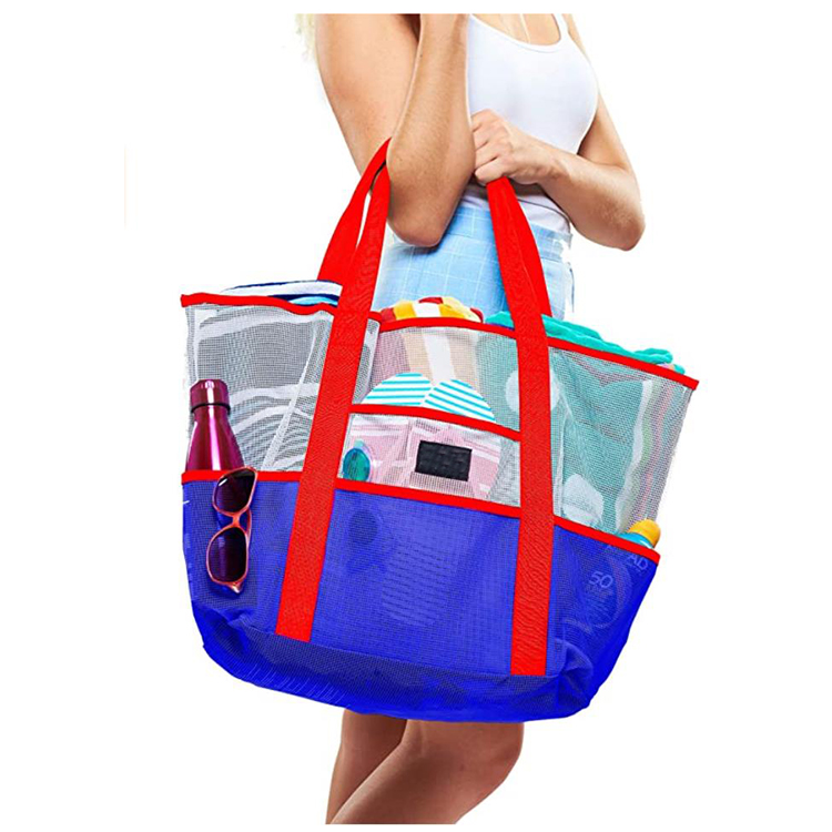 Stylish Multi Use Mesh Bag Beach Tote Bag Women Shoulder Handbag Tote Beach Bag supplier
