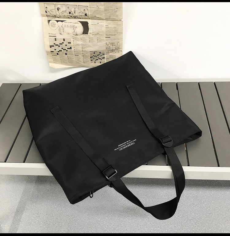 Polyester Bag Printed LOGO Nylon Bag Cheap Printing Shopping Shoulder Zipper Messenger Shoulder Tote Bag details