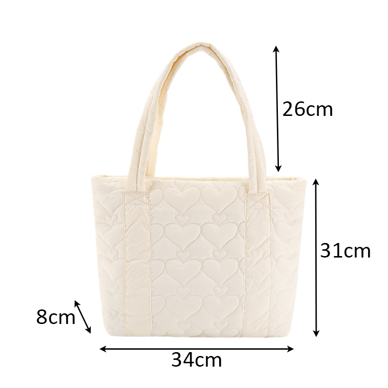 Travel Shoulder Nylon Puffer Bag Winter Quilted Puffy Puffer Tote Bags for Women details
