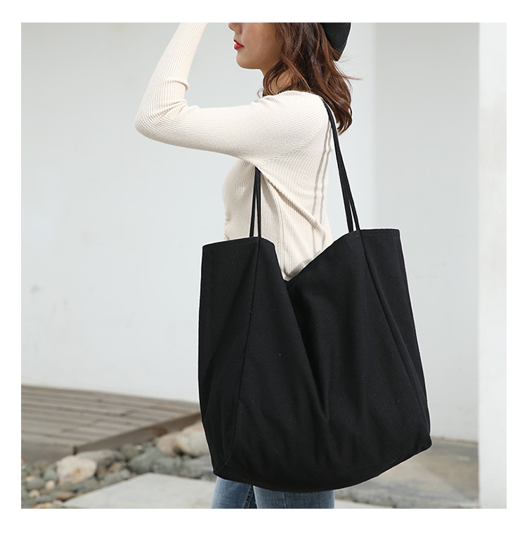 Fashion Customized Recyclable Canvas Cotton Sling Tote Bag Large Blank Minamilist Canvas Shoulder Tote Bag factory