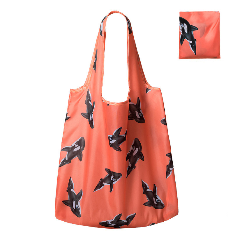 Custom Design Grocery Eco Friendly Folding Polyester Foldable Reusable Tote Shopping Bag With Logo