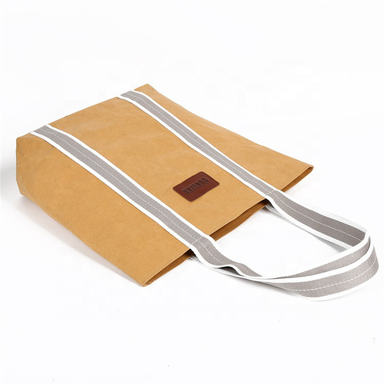 Custom Recyclable Twist Handle Printed Shopping Brown Rectangular Craft Paper Gift Bag factory