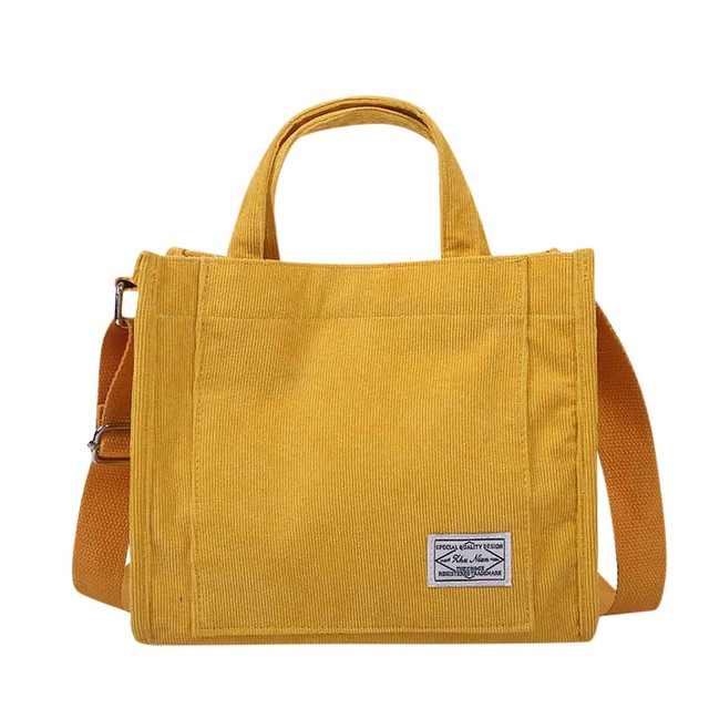 Custom Women Corduroy Canvas Shoulder Bag Eco Messenger Bags Small Casual Cotton Canvas Tote Crossbody Bag