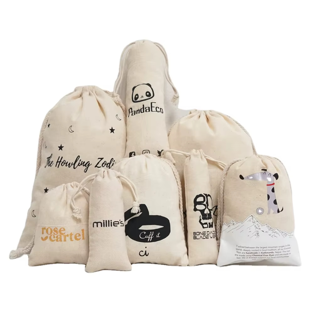 Wholesale Promotion Cheap Practical Storage Bag Cotton Linen Gift Canvas Drawstring Bag, Blank or Custom logo