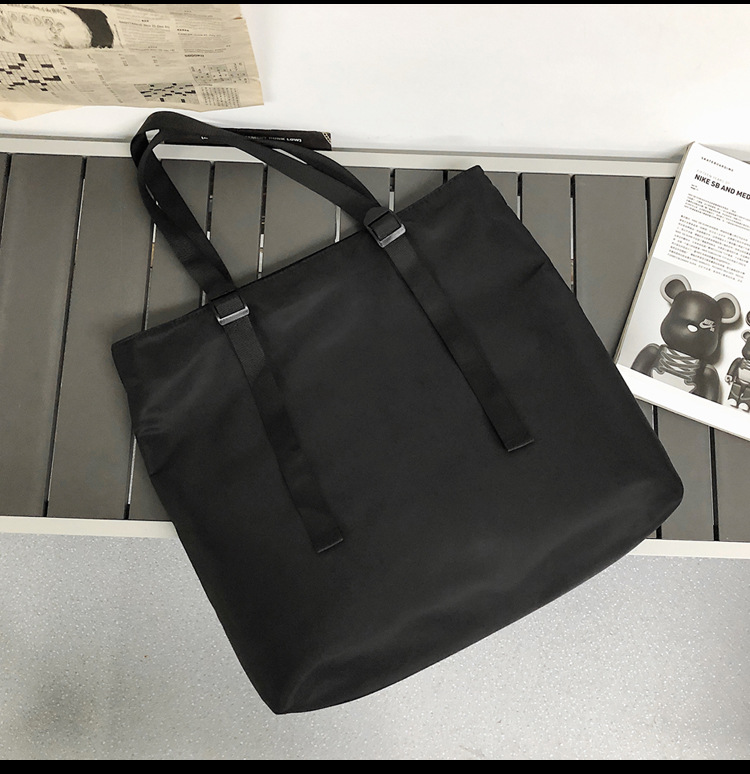 Polyester Bag Printed LOGO Nylon Bag Cheap Printing Shopping Shoulder Zipper Messenger Shoulder Tote Bag details