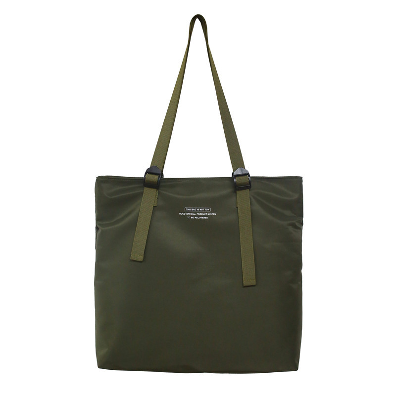 Polyester Bag Printed LOGO Nylon Bag Cheap Printing Shopping Shoulder Zipper Messenger Shoulder Tote Bag details