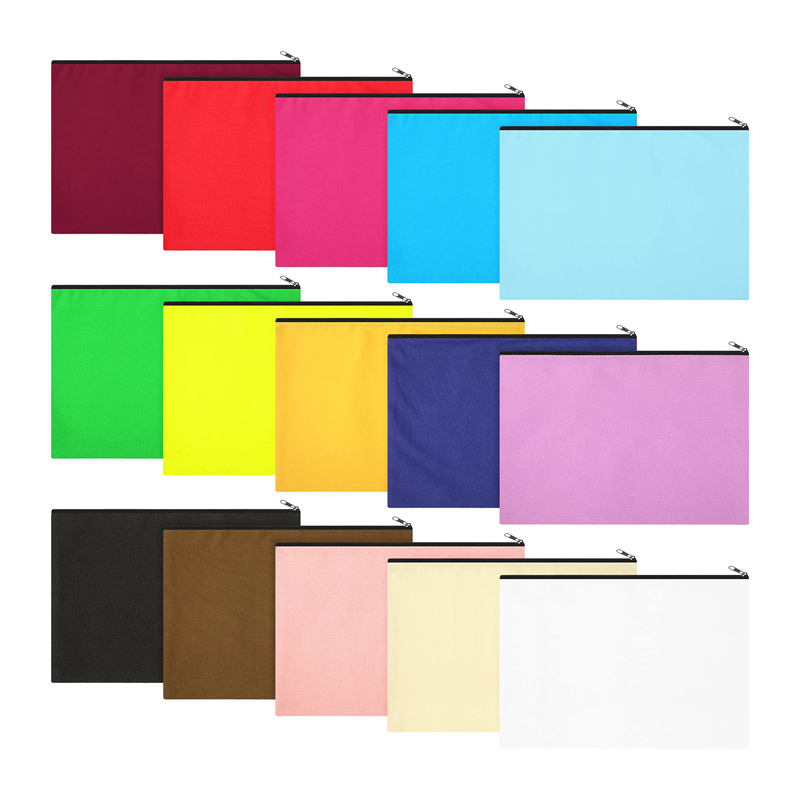 Small Eco Friendly Custom Cotton Blank Zipper Pouch Make up Bags Plain Cotton Canvas Makeup Cosmetic Bag With Logo details