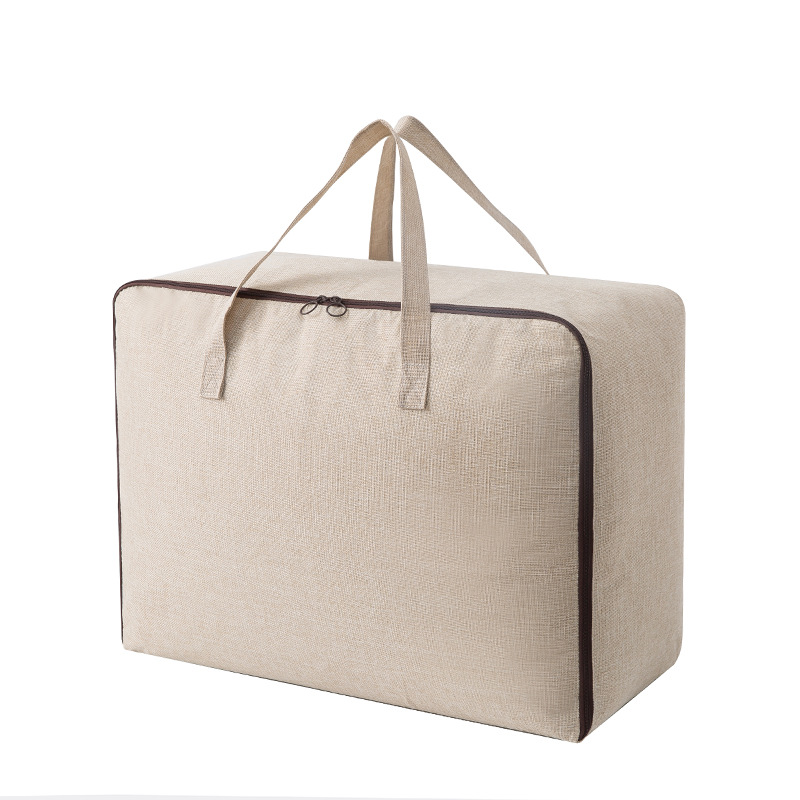 Custom Home Quilt Cotton Storage Bag Foldable Closet Organizer for Blankets and Clothes for Home or Travel